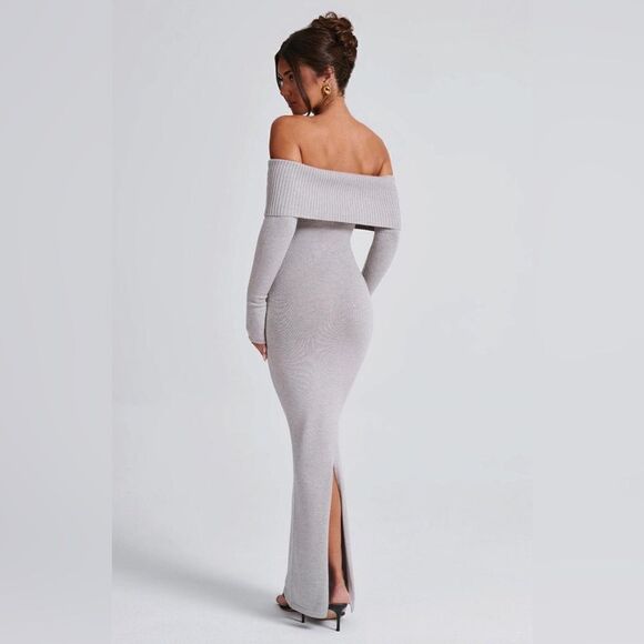 NWT Babyboo Beverley Knit Maxi Light Grey Dress Marl Sweater  Size XS - Picture 9 of 14